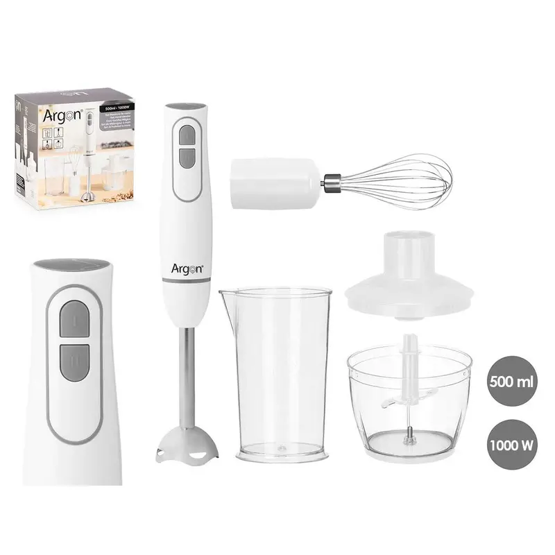 Hand-Held Blender Argon White Grey 1000 W 1