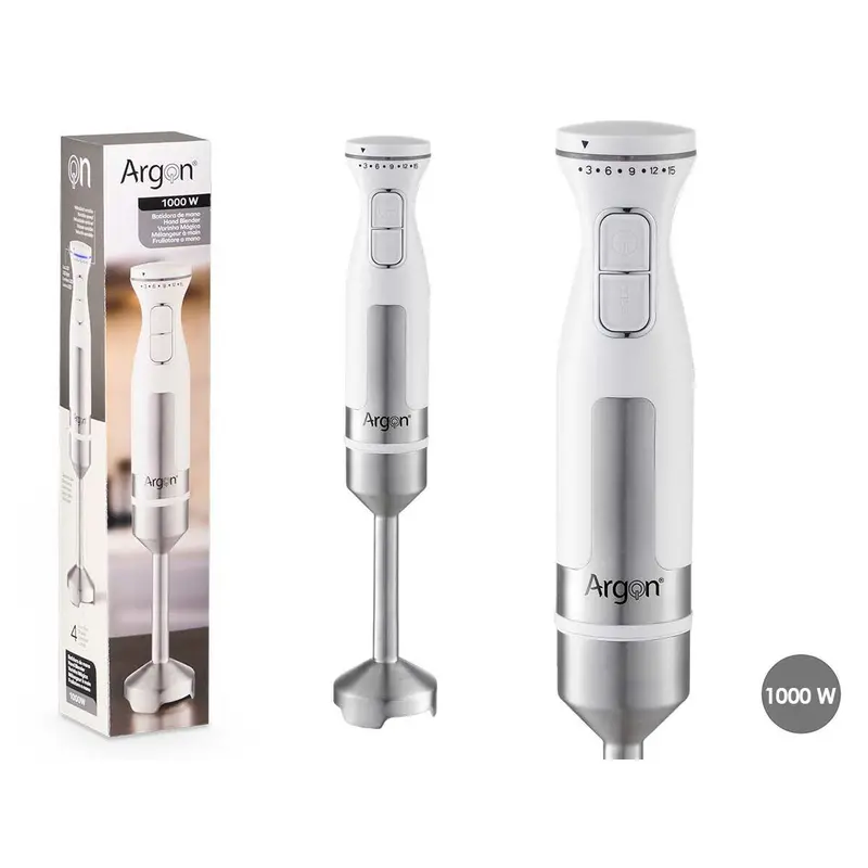 Hand-Held Blender Argon White Steel 1000 W 1