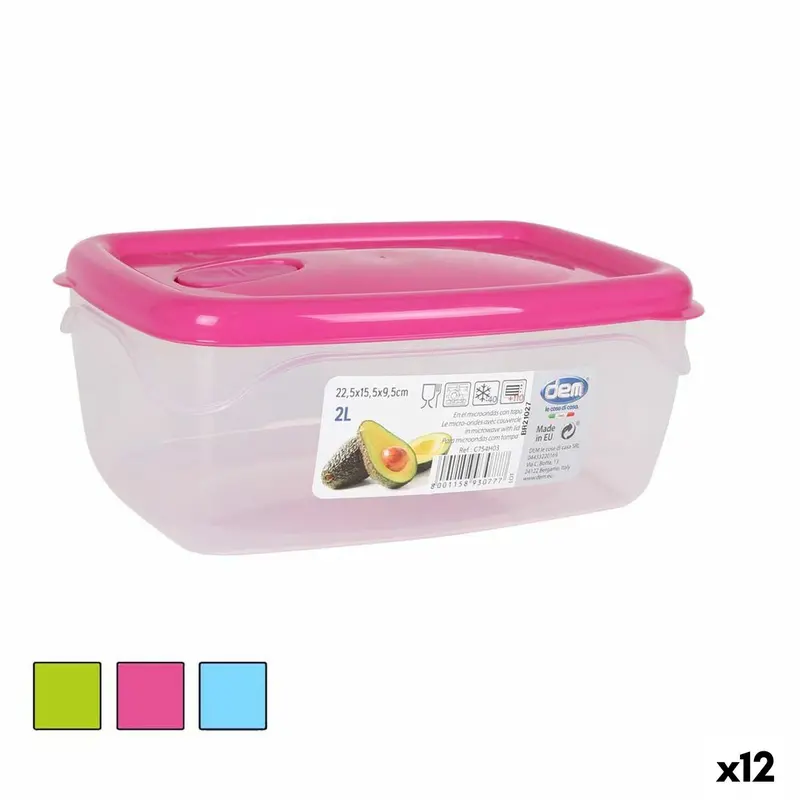 Hermetic Lunch Box Dem Rectangular 22,5 X 15,5 X 9,5 Cm (12 Units) 1