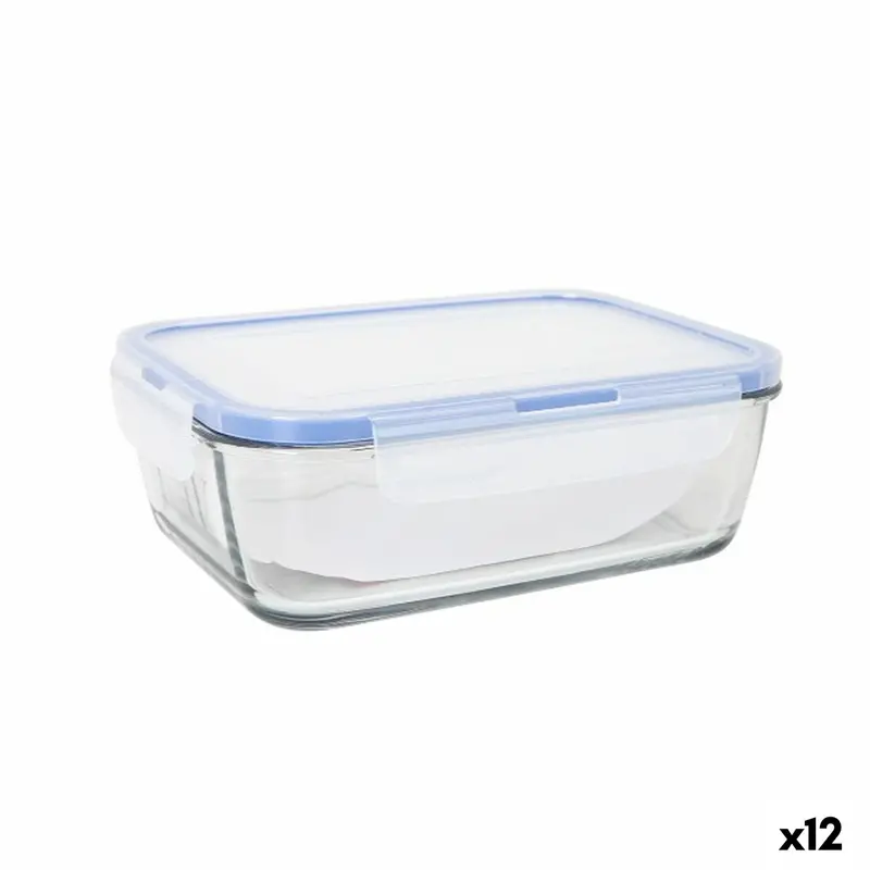 Hermetic Lunch Box Lav Grey Transparent 1,2 L (12 Units) 1