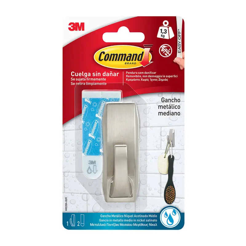 Hook For Hanging Up 3M 1,3 Kg Grey Metal Metal (1 Unit) 1