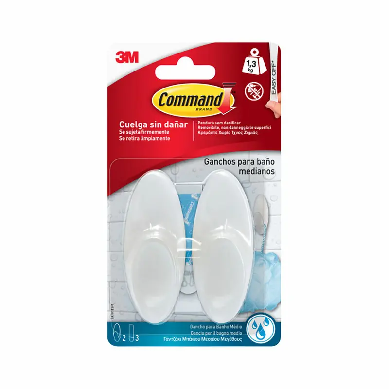 Hook For Hanging Up 3M 1,3 Kg White (2 Units) 1
