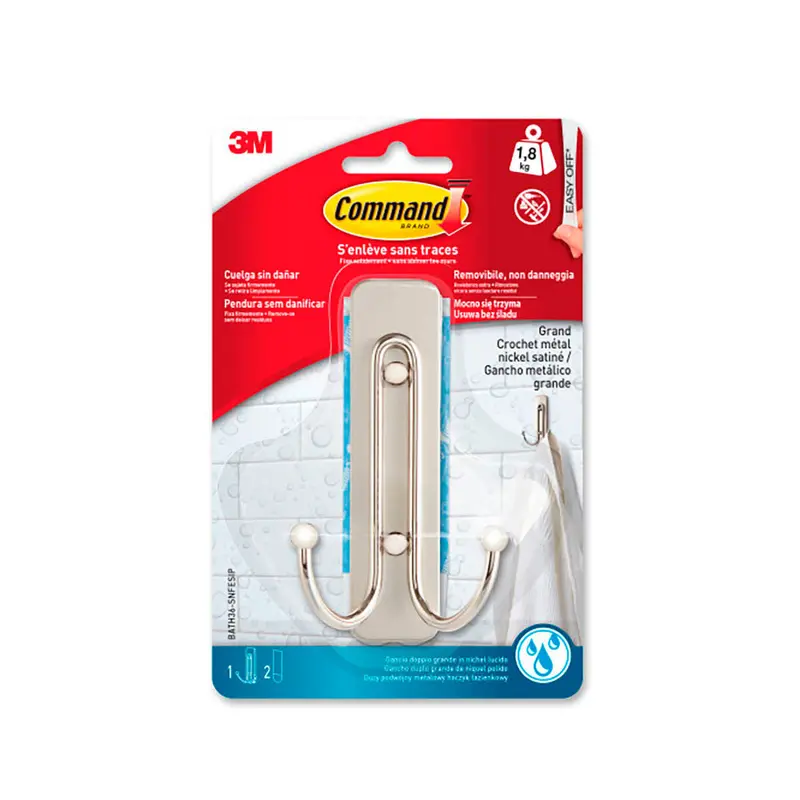 Hook For Hanging Up 3M 1,8 Kg Silver Metal (1 Unit) 1