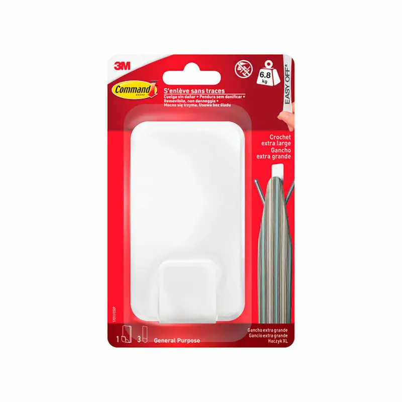 Hook For Hanging Up 3M 6,8 Kg White Plastic (1 Unit) 1