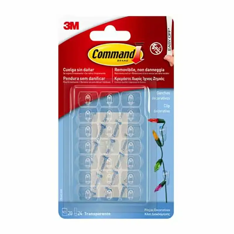 Hook For Hanging Up 3M Transparent Plastic (20 Units) 1