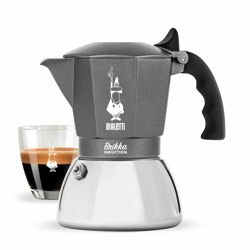 Italian Coffee Pot Bialetti Brikka Silver Aluminium 1