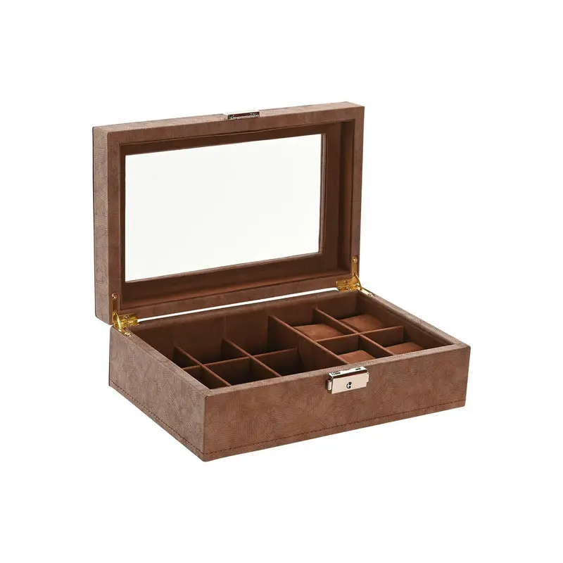 Jewelry Box Home Esprit Brown Polyurethane Crystal Mdf Wood 25 X 16,5 X 8,5 Cm 1