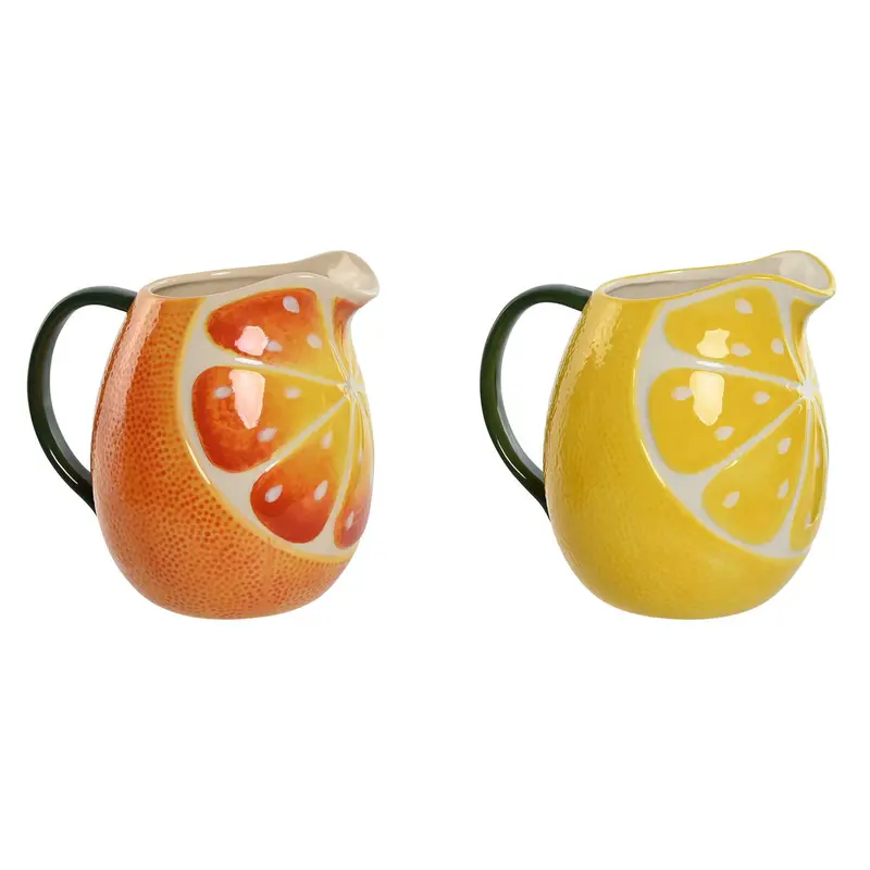 Jug Home Esprit Stoneware Modern Lemon Orange (2 Units) 1