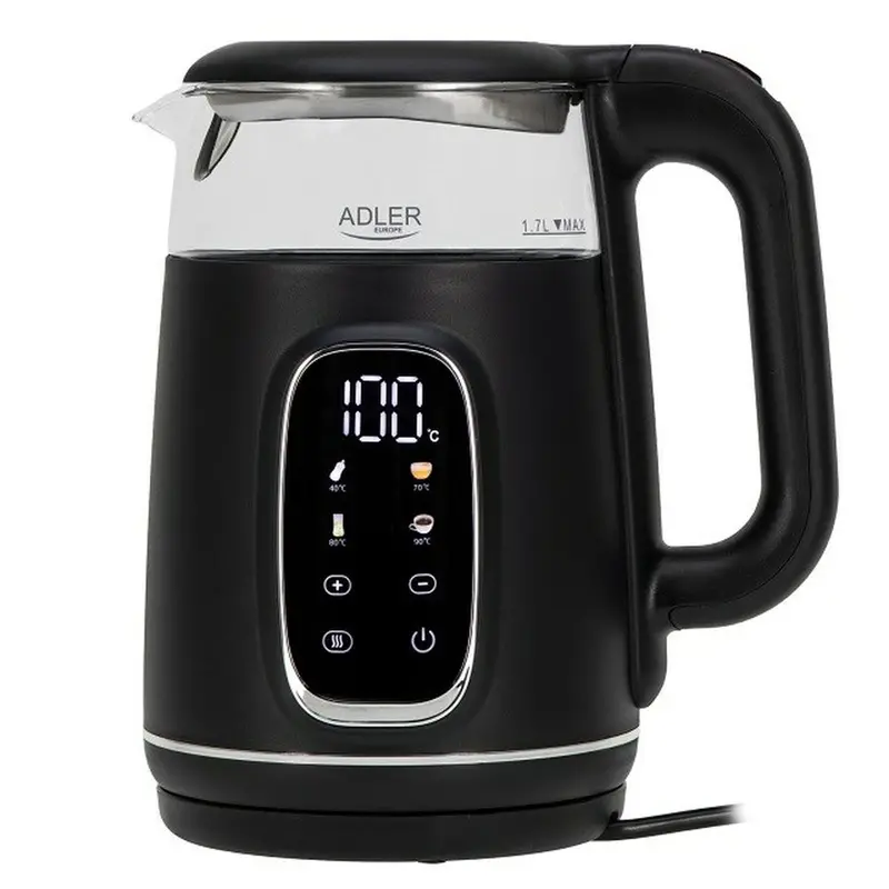 Kettle Adler Ad 1305Bs Black Silver 2200 W 1,7 L 1