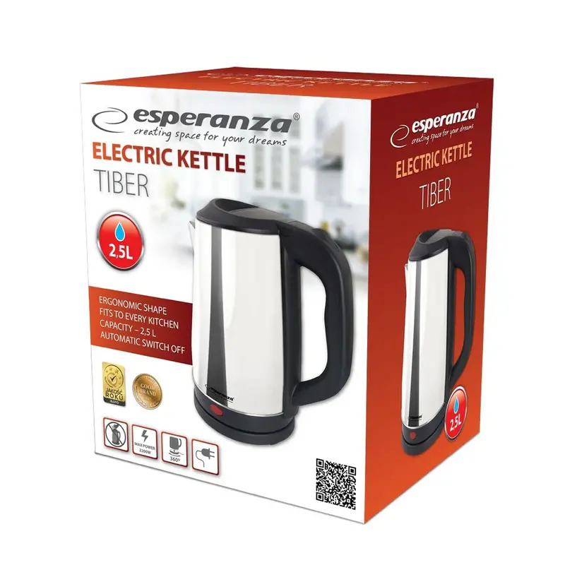 Kettle Esperanza Ekk036x  Stainless Steel 2200 W 2,5 L 1
