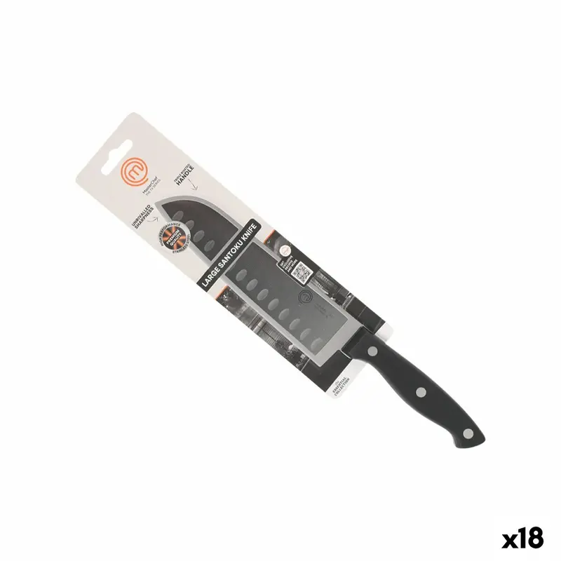 Kitchen Knife Masterchef Black Silver 18 Cm (18 Units) 1