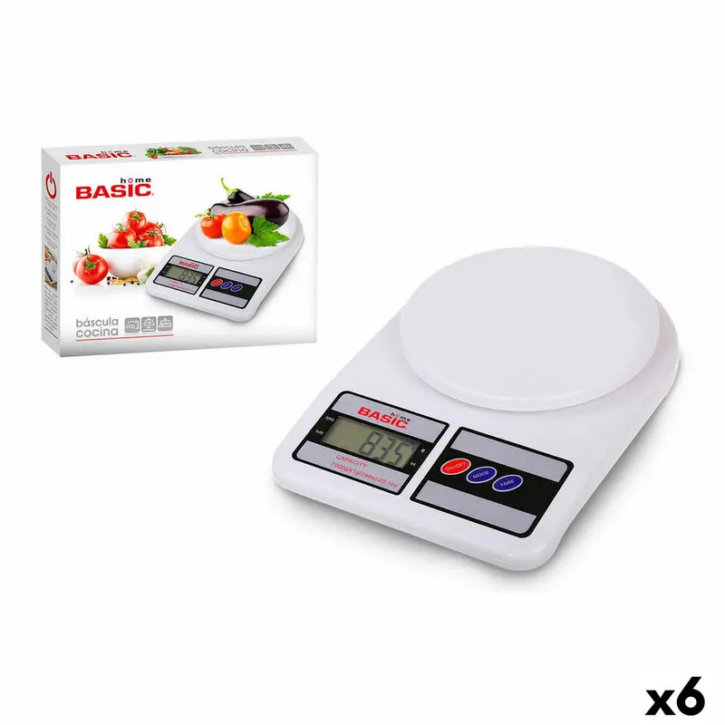 Kitchen Scale Basic Home Digital 7 Kg White 23 X 16 X 3,6 Cm (6 Units) 1