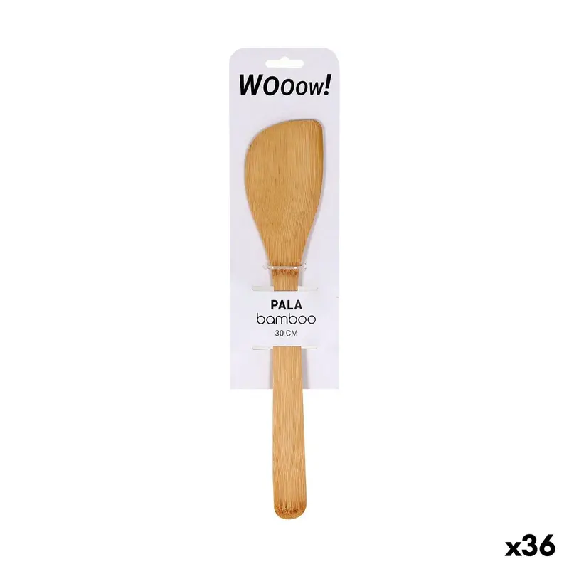 Kitchen Spatula Wooow Curved Bamboo 30 X 6,2 X 0,8 Cm (36 Units) 1