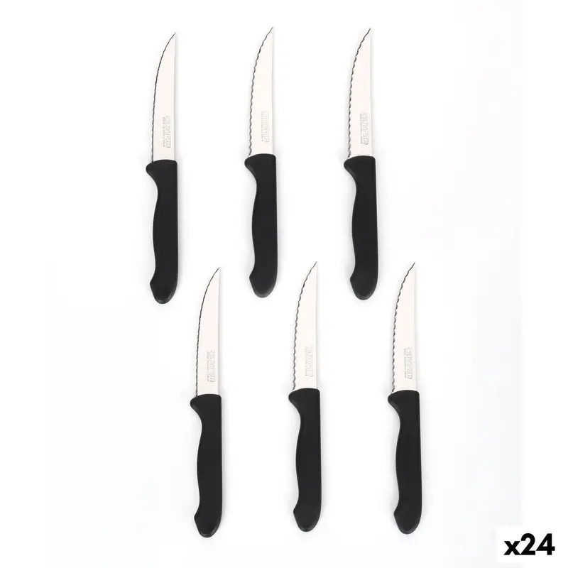 Knife Set Cuyfor Black Silver Stainless Steel Polypropylene 6 Pieces (24 Units) 1