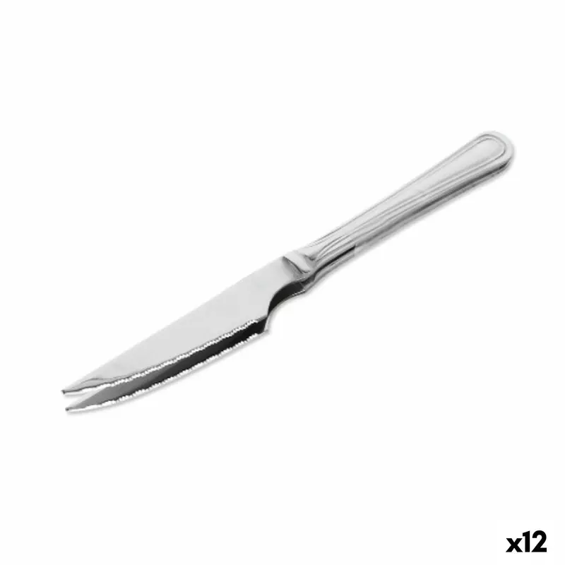 Meat Knife Set Quttin Antártica Silver Stainless Steel 21,5 X 1,9 Cm 2 Pieces (12 Units) 1