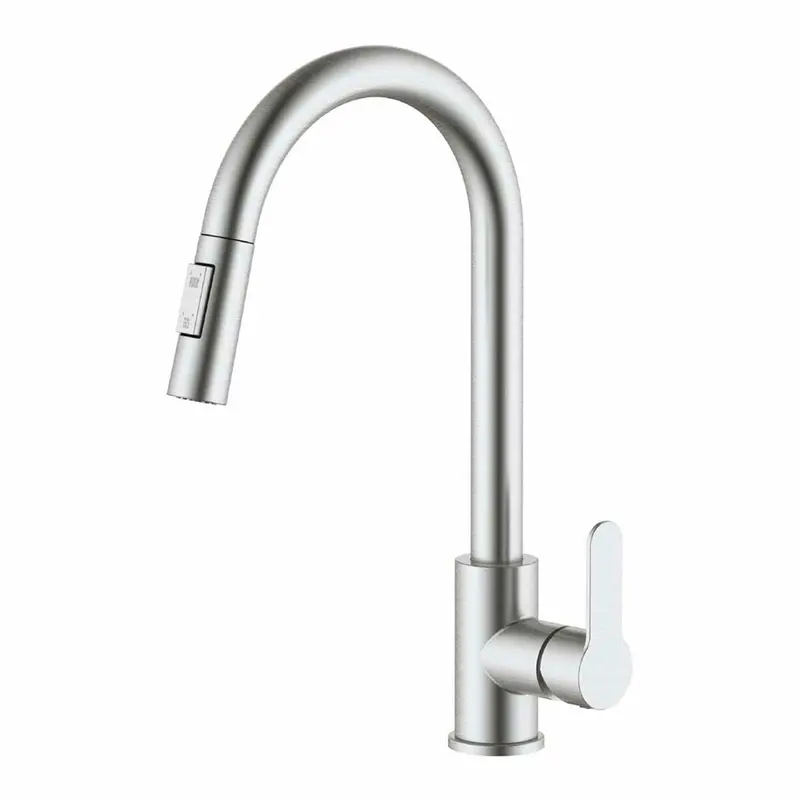 Mixer Tap Verhal Miño Silver Stainless Steel C-Shaped 1