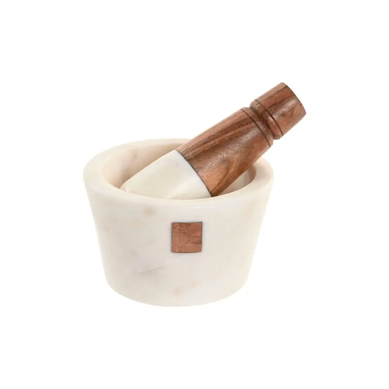 Mortar And Pestle Home Esprit Marble Acacia 10 X 10 X 6,5 Cm 1