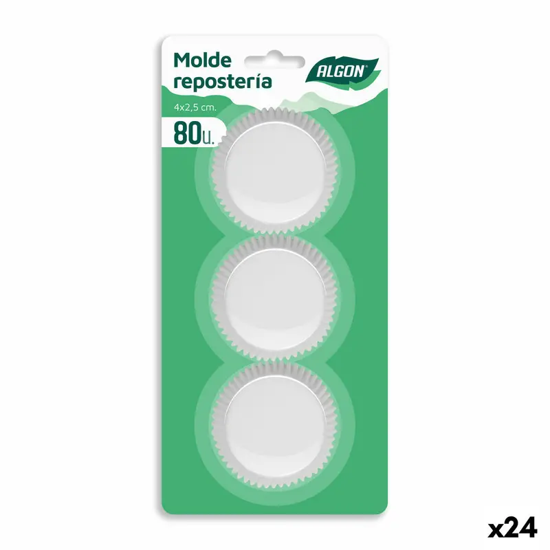 Muffin Tray Algon White Disposable (80 Pieces) (24 Units) 1
