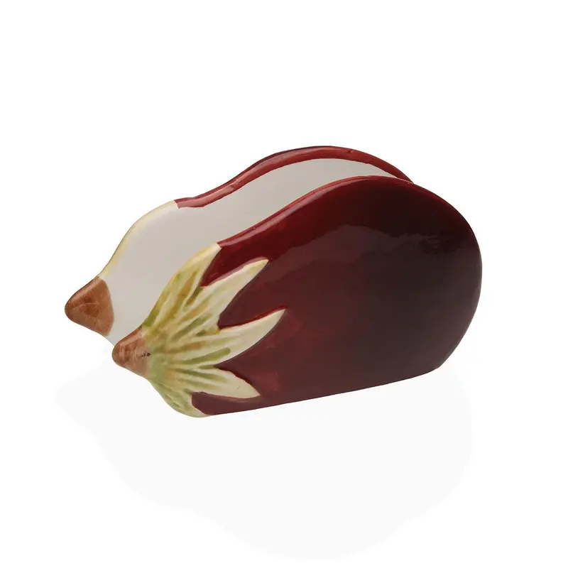 Napkin Holder Versa Ceramic 8,5 X 15,8 X 5,9 Cm Aubergine 1
