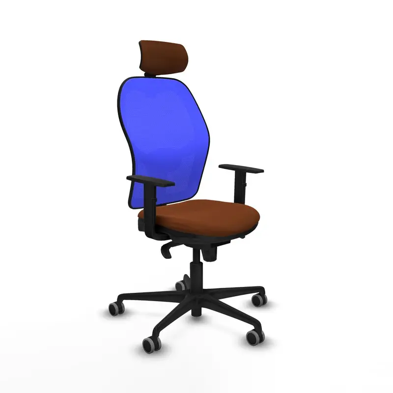 Office Chair With Headrest Piqueras Y Crespo 1D036g2 Blue Brown 1