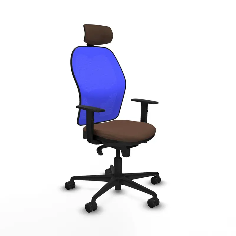 Office Chair With Headrest Piqueras Y Crespo 1D036n2 Blue Dark Brown 1