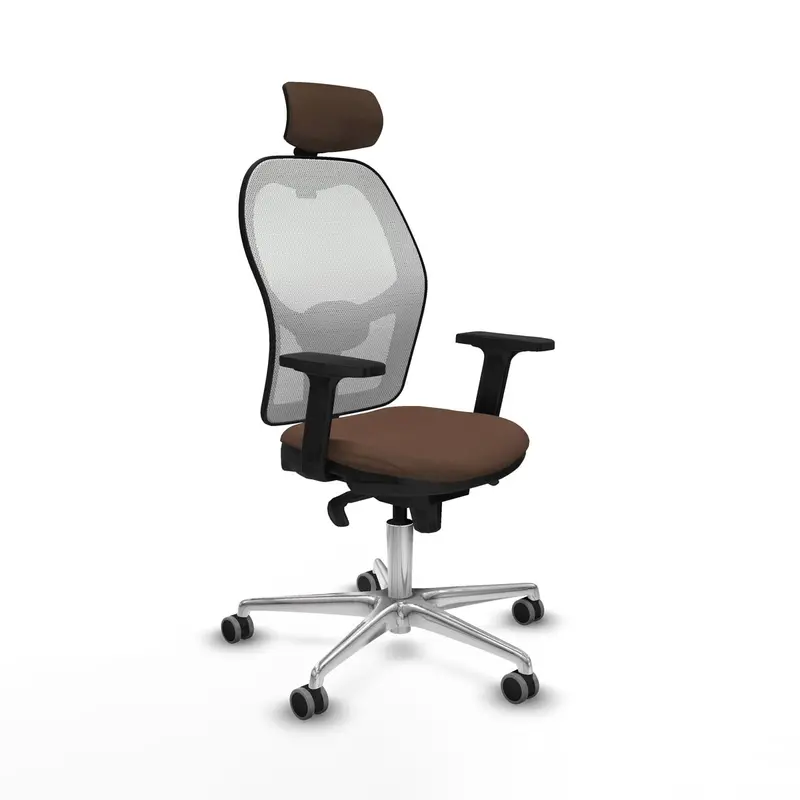 Office Chair With Headrest Piqueras Y Crespo 2D086g2 White Dark Brown 1