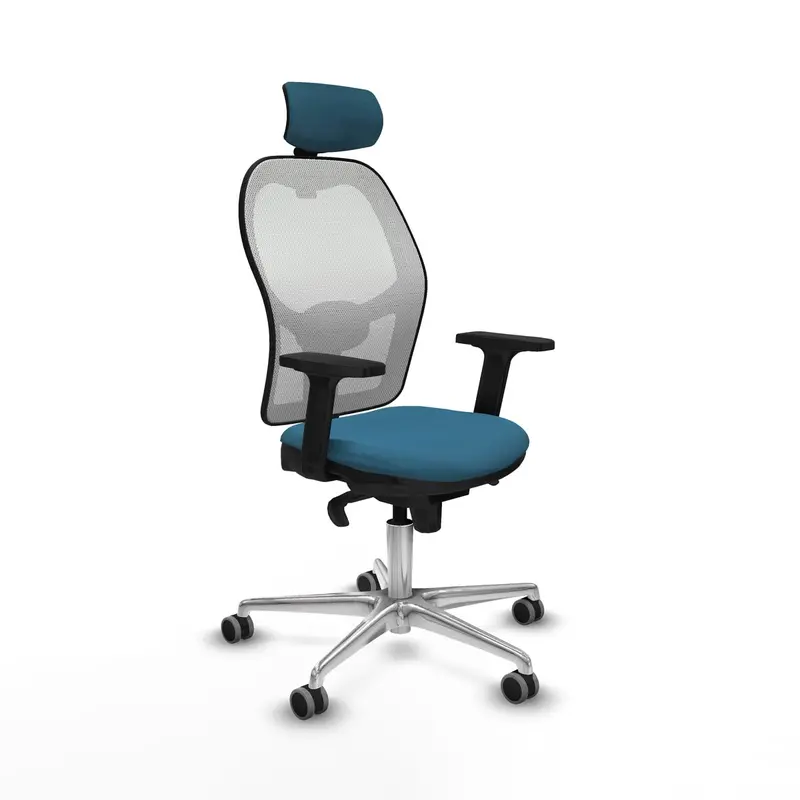 Office Chair With Headrest Piqueras Y Crespo 2D086g2 White Petroleum Green 1