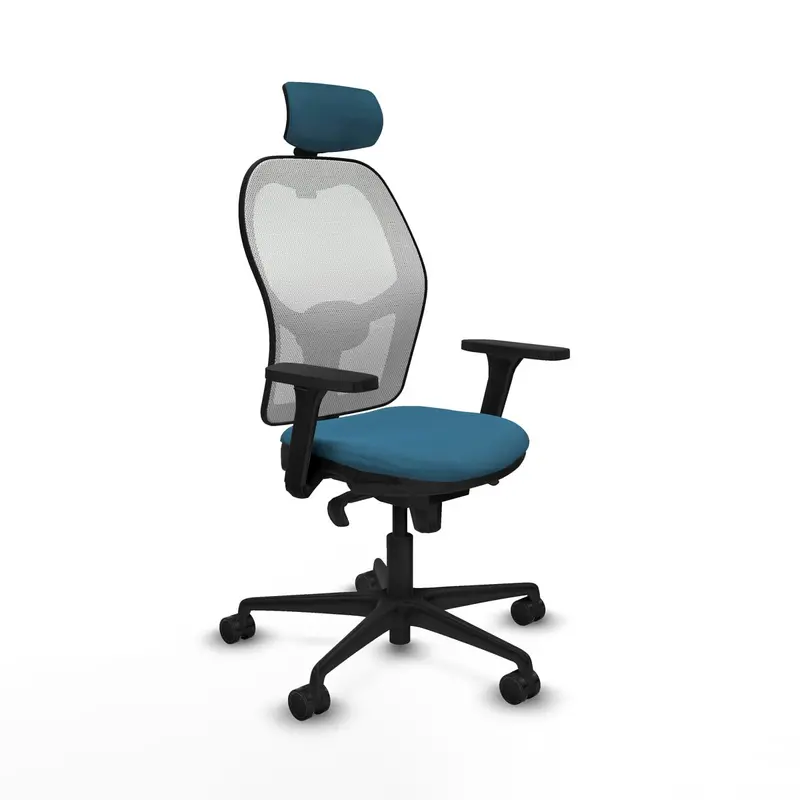 Office Chair With Headrest Piqueras Y Crespo 3D036n2 White Petroleum Green 1