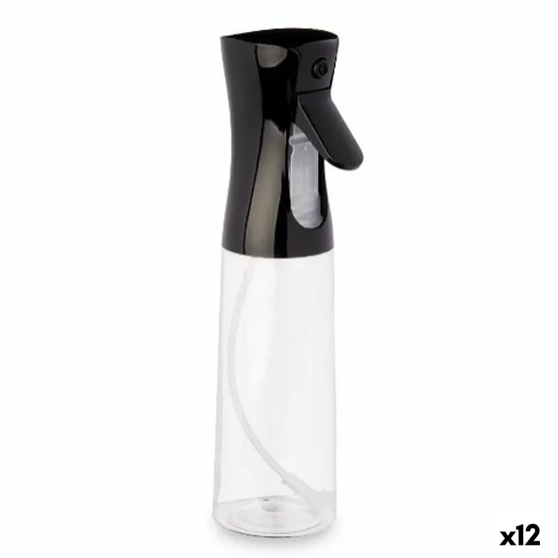 Oil Or Vinegar Spray Bottle Kinvara Black Transparent Polyethylene Polypropylene Polystyrene Pet 300 Ml 8 X 24 X 6 Cm (12 Units) 1