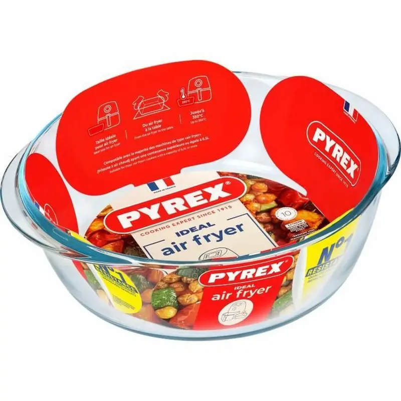 Oven Dish Pyrex Transparent Borosilicate Glass Circular Ø 26 Cm 1