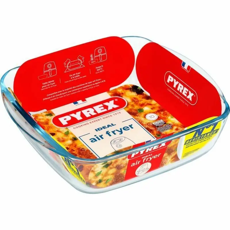 Oven Dish Pyrex Transparent Borosilicate Glass Squared 1