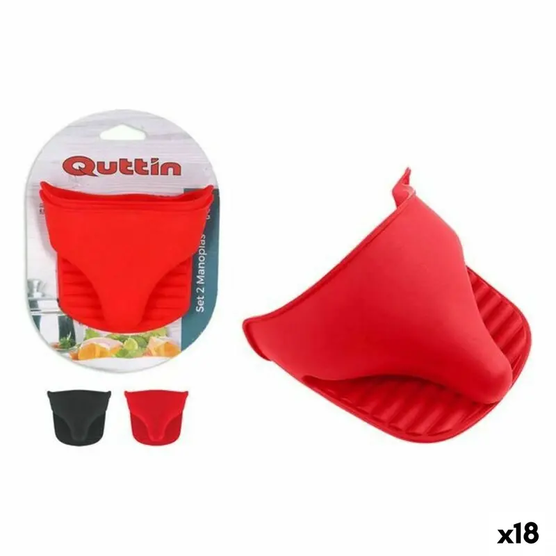 Oven Mitt Quttin Silicone 2 Pieces 12 X 10 X 2 Cm (18 Units) 1