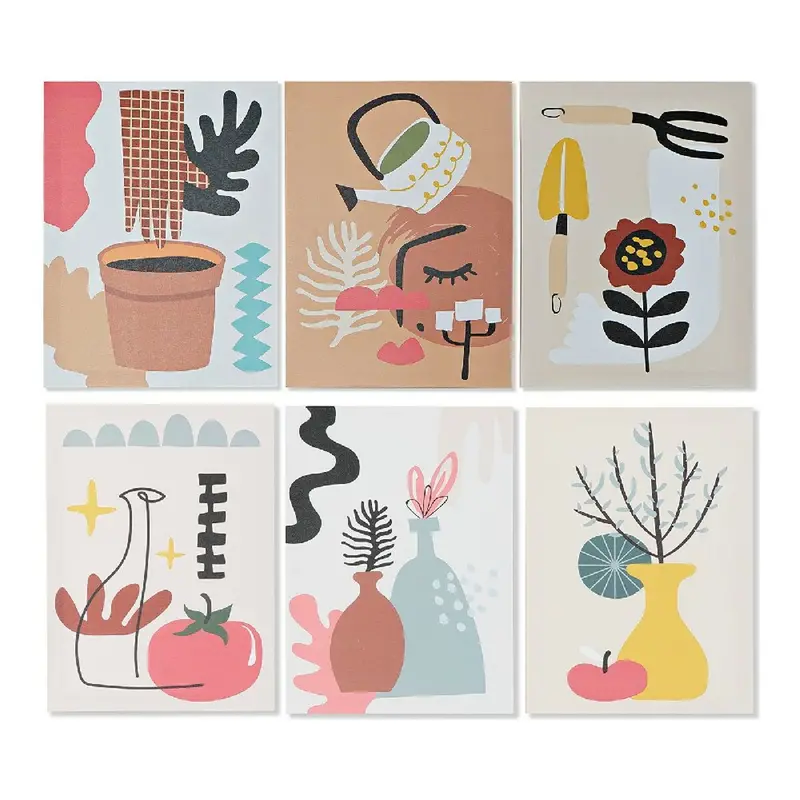 Painting Dkd Home Decor Plants Plant Pot Scandinavian 30 X 1,8 X 40 Cm Multicolour 1