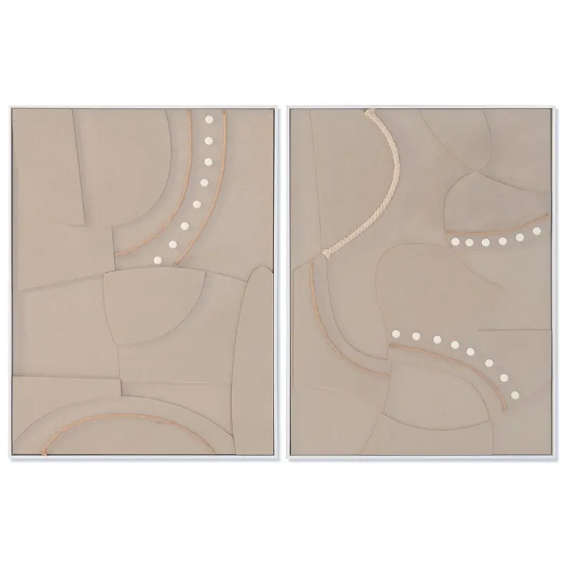 Painting Home Esprit Beige Modern Urban 62 X 4,5 X 82 Cm (2 Units) 1