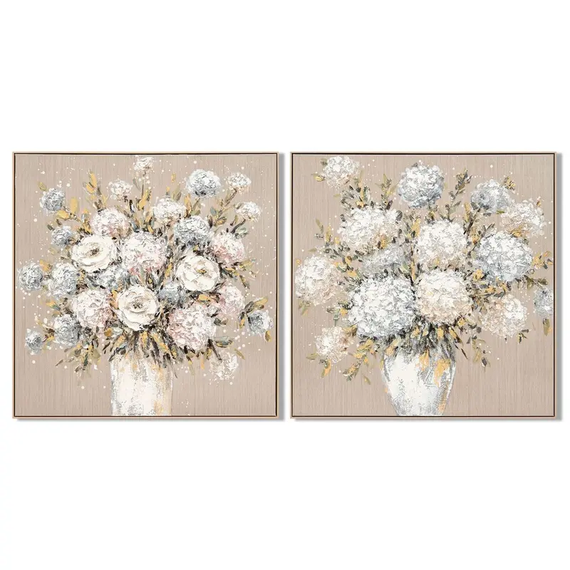 Painting Home Esprit Beige Vase Shabby Chic 102 X 4,5 X 102 Cm (2 Units) 1
