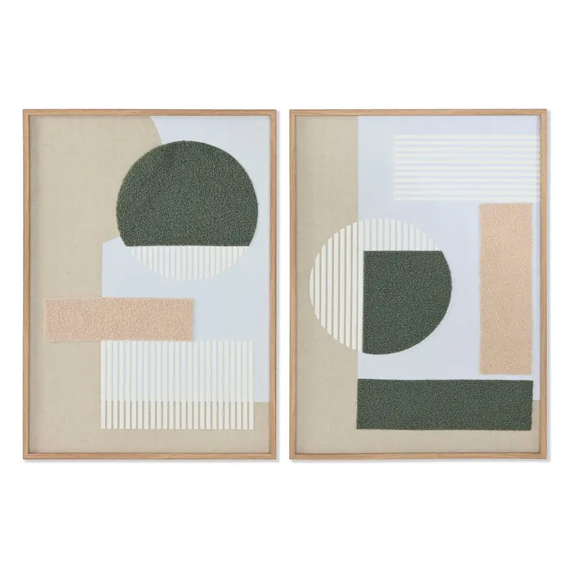Painting Home Esprit Green Beige Abstract Urban 50 X 3 X 70 Cm (2 Units) 1