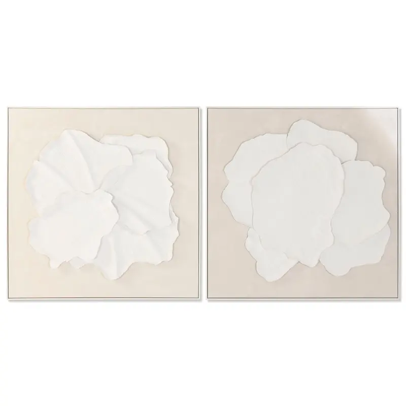 Painting Home Esprit White Beige Abstract Scandinavian 102,5 X 4,5 X 102,5 Cm (2 Units) 1
