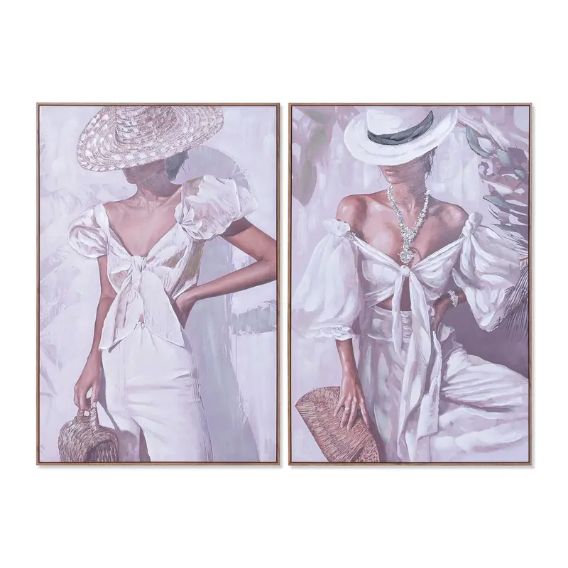 Painting Home Esprit White Lady Scandinavian 80 X 3,5 X 120 Cm (2 Units) 1