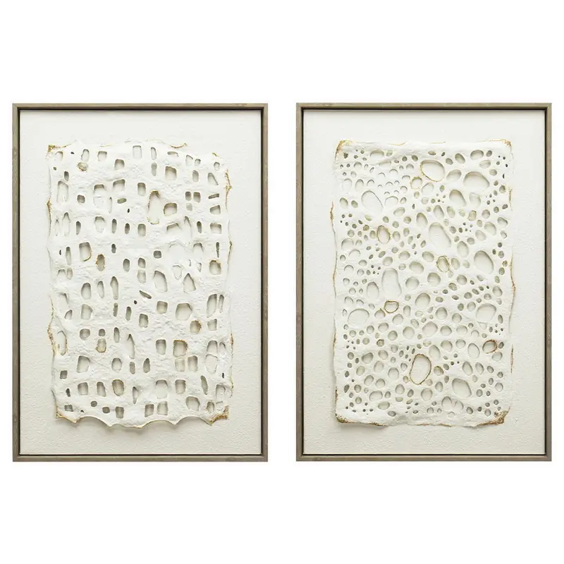 Painting Home Esprit White Modern 50 X 3 X 70 Cm (2 Units) 1