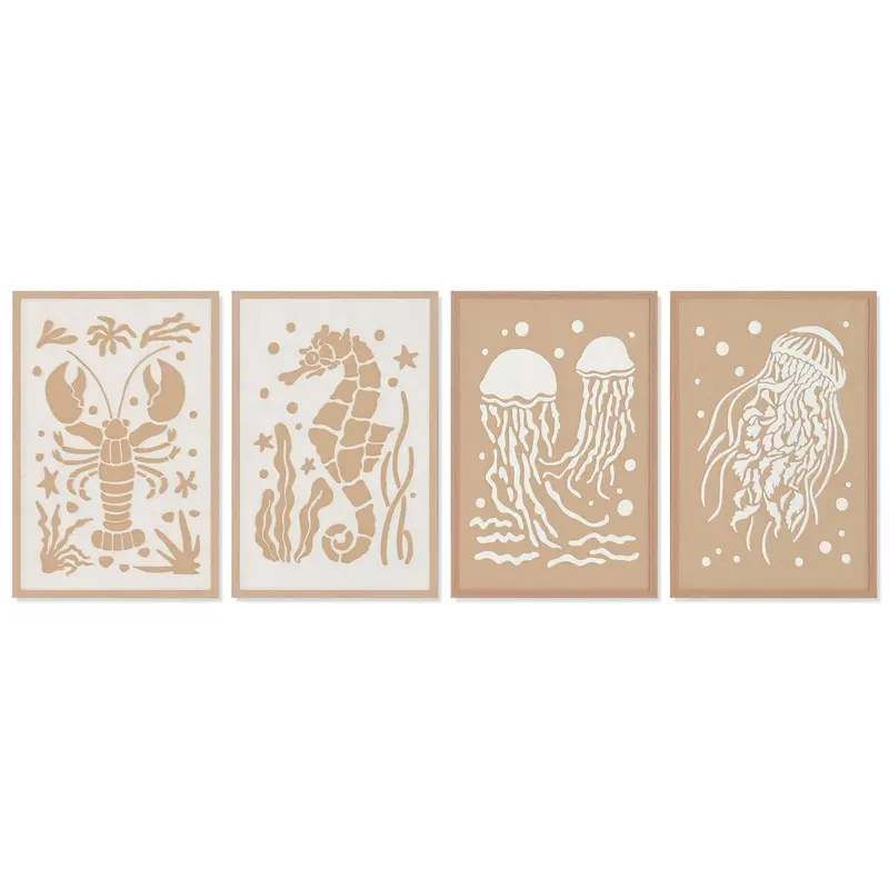 Painting Home Esprit White Natural Mediterranean Navy 40 X 3 X 60 Cm (4 Units) 1