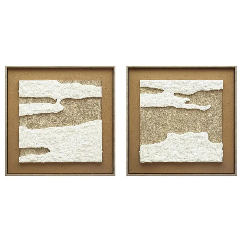 Painting Home Esprit White Terracotta Modern 60 X 3,8 X 60 Cm (2 Units) 1