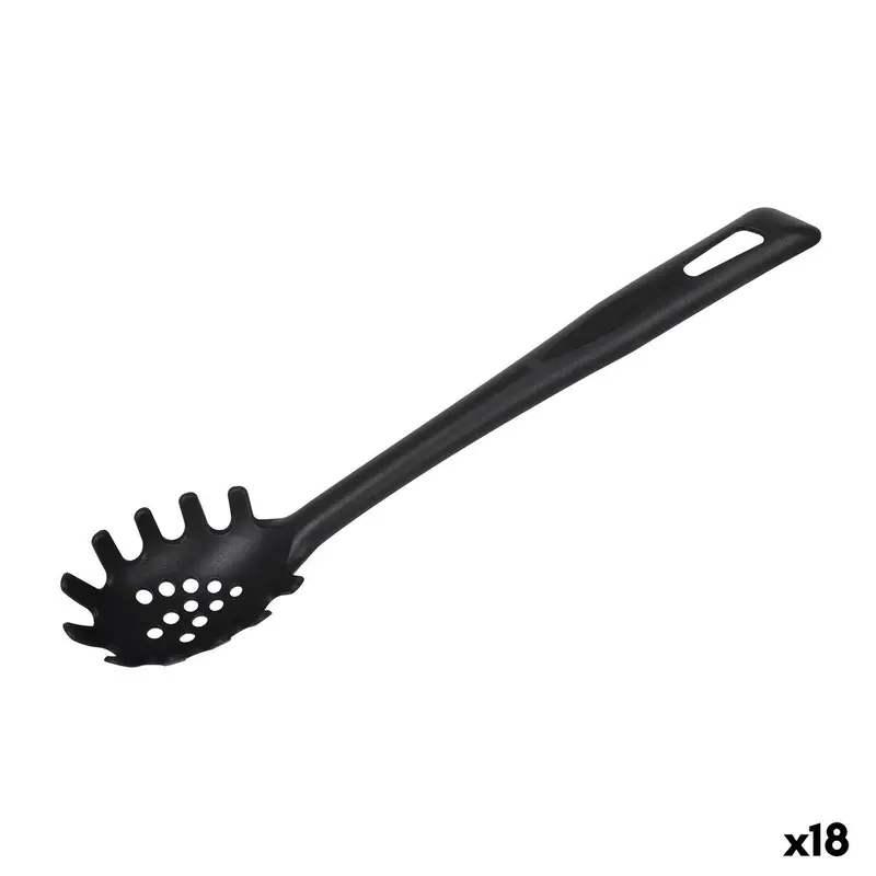 Pasta Spoon Quttin Pro Black Nylon 33 X 6,5 X 4,5 Cm (18 Units) 1