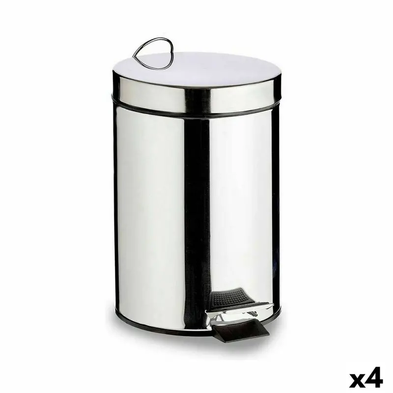 Pedal Bin Berilo Silver Stainless Steel Plastic 7 L (4 Units) 1
