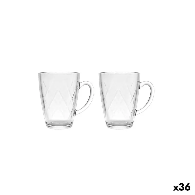 Piece Coffee Cup Set La Mediterránea Naira Diamond Transparent 2 Pieces (36 Units) 1