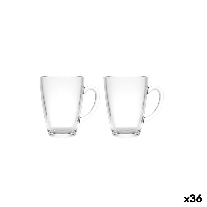 Piece Coffee Cup Set La Mediterránea Naira Transparent 2 Pieces (36 Units) 1