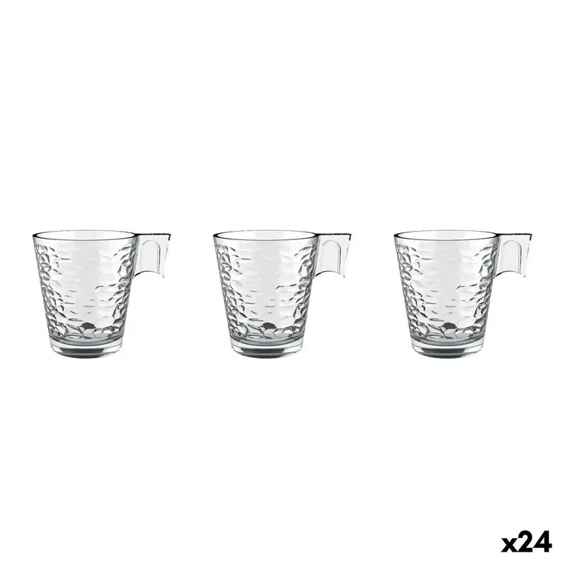 Piece Coffee Cup Set La Mediterránea Napoli Abstracto Transparent Glass 80 Ml 3 Pieces (24 Units) 1