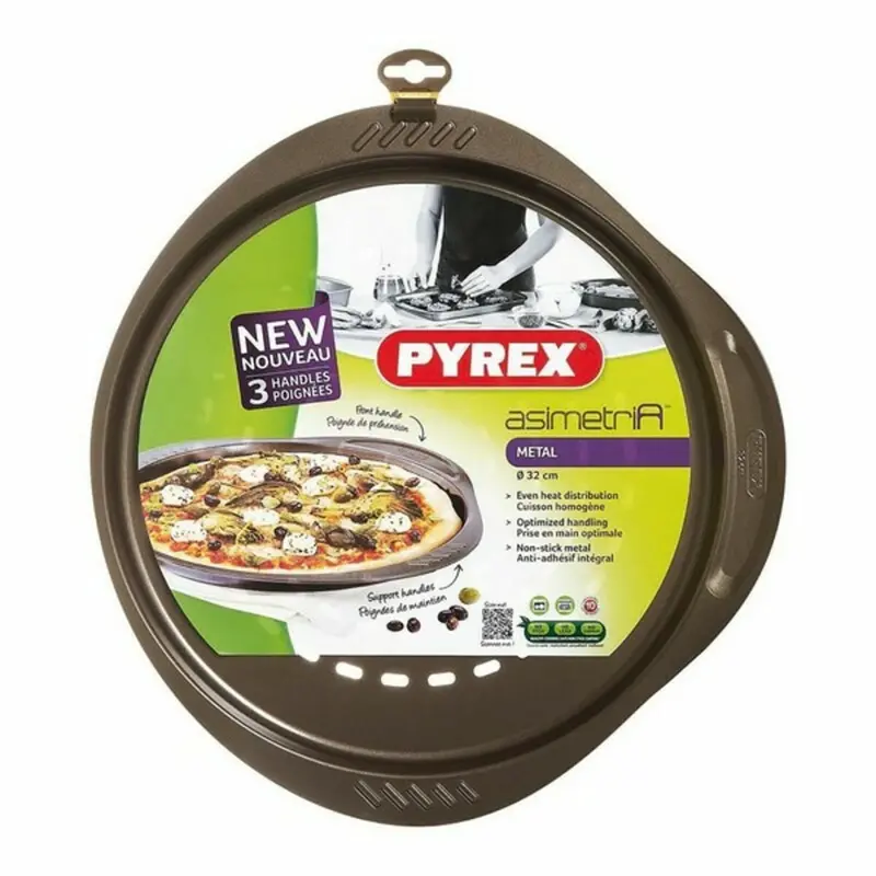 Pizza Mould Pyrex Brown Black Metal 1