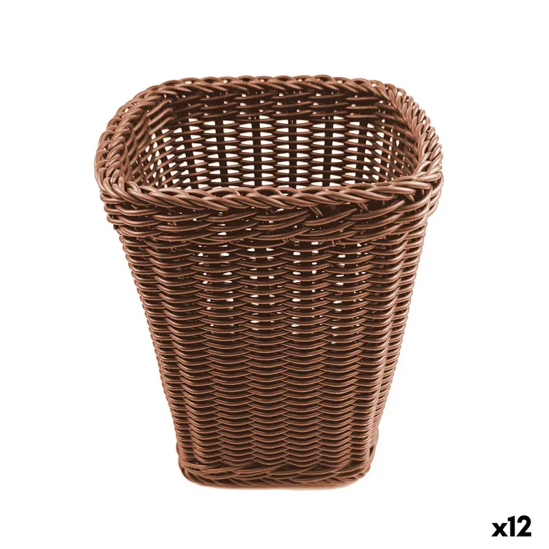 Pot For Kitchen Utensils My Bar Rattan Polypropylene 14 X 14 X 19 Cm (12 Units) 1