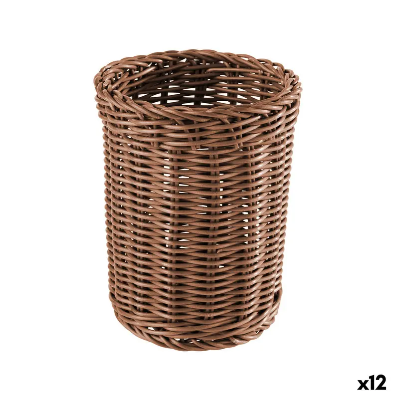 Pot For Kitchen Utensils My Bar Rattan Polypropylene 15 X 15 X 19 Cm (12 Units) 1