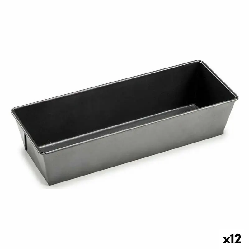 Rectangular Mould Kinvara Dark Grey Metal Carbon Steel 11,5 X 7,7 X 31 Cm (12 Units) 1